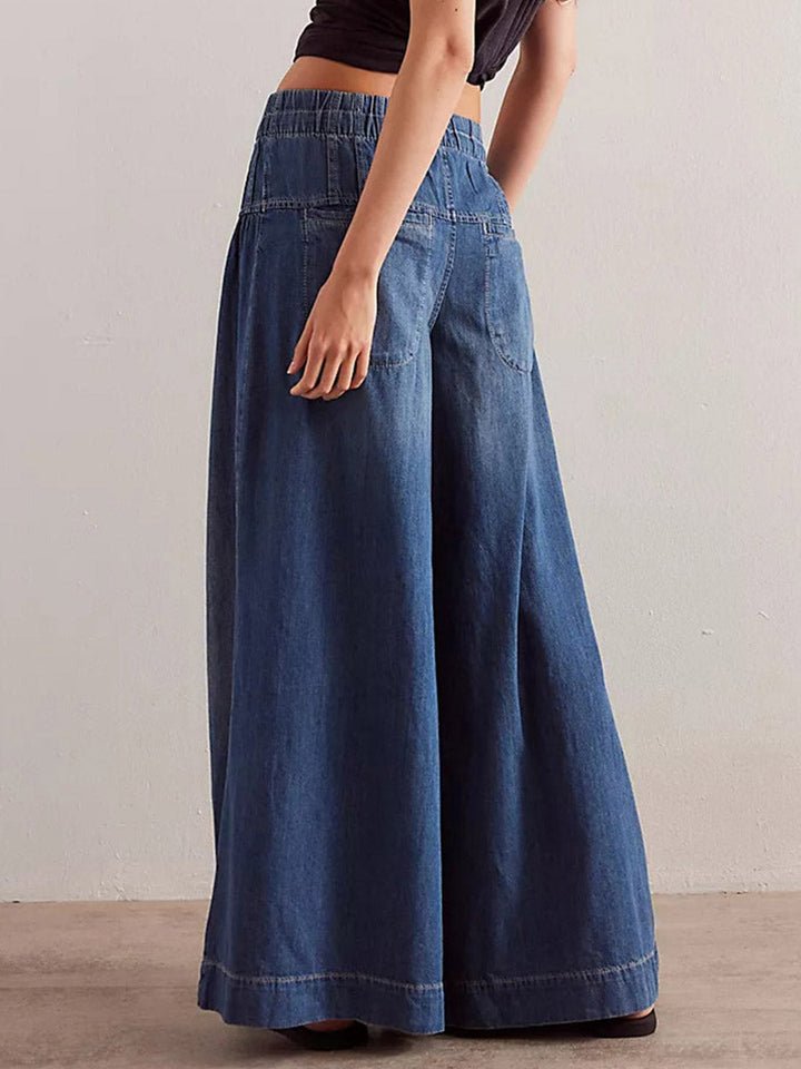 Women's Loose Fit Wide-Leg Denim Pants