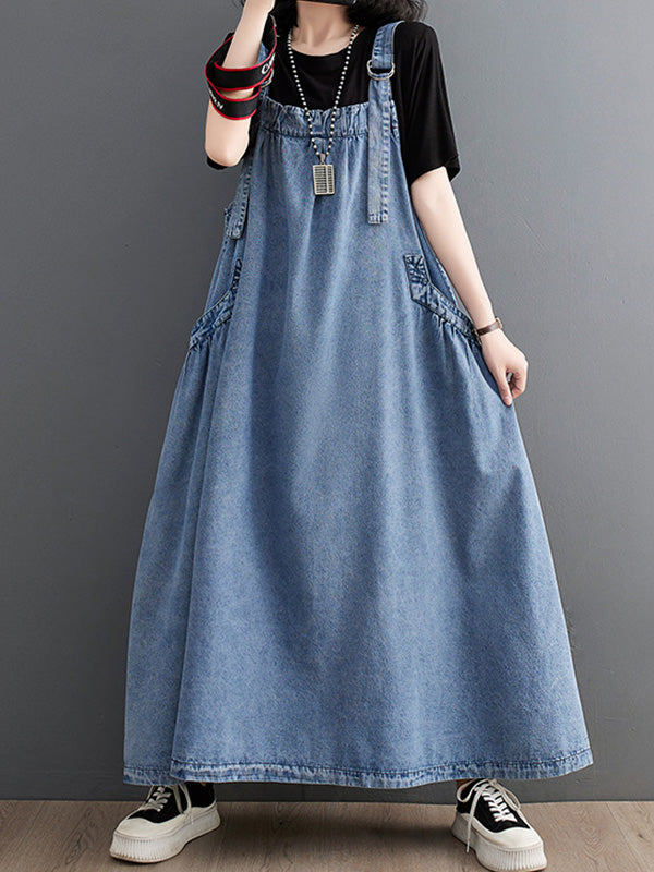 Vestido de mezclilla holgado para mujer