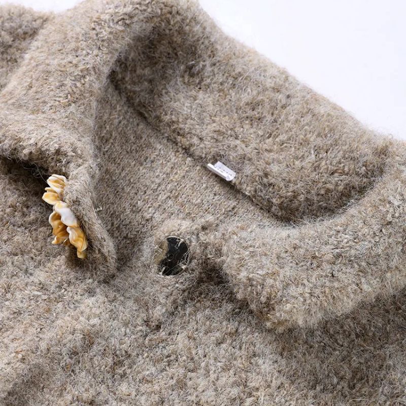 Women's Cozy Cropped Collared Cardigan – Stylish Comfort