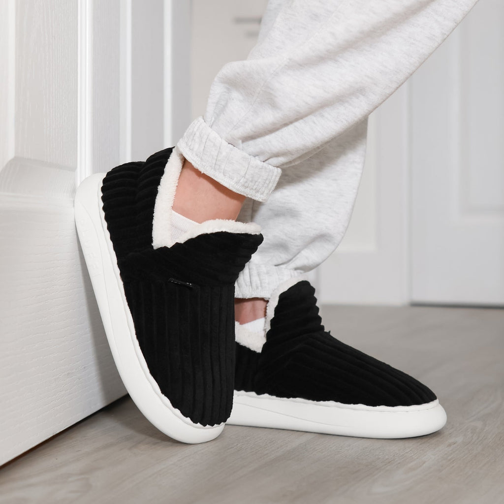 Women's Cozy Fuzzy Slippers - Original Comfort Footwear Black