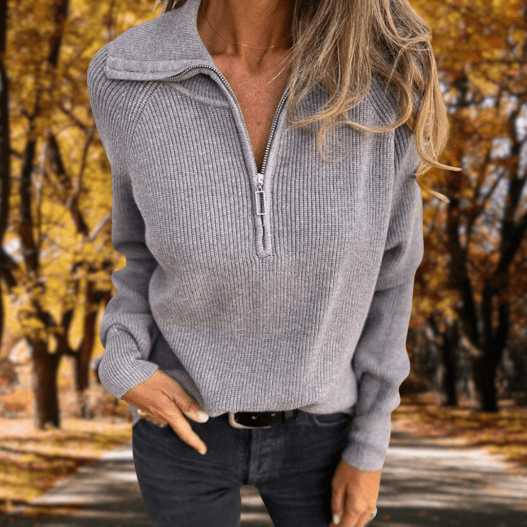 Women's Cozy Half-Zip Pullover Grey