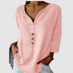 Women's Elegant Button Blouse Pink