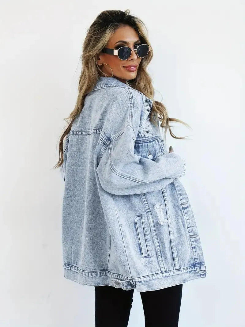 Oversized Denim Jacket Women – Olivia Trendy Jacket