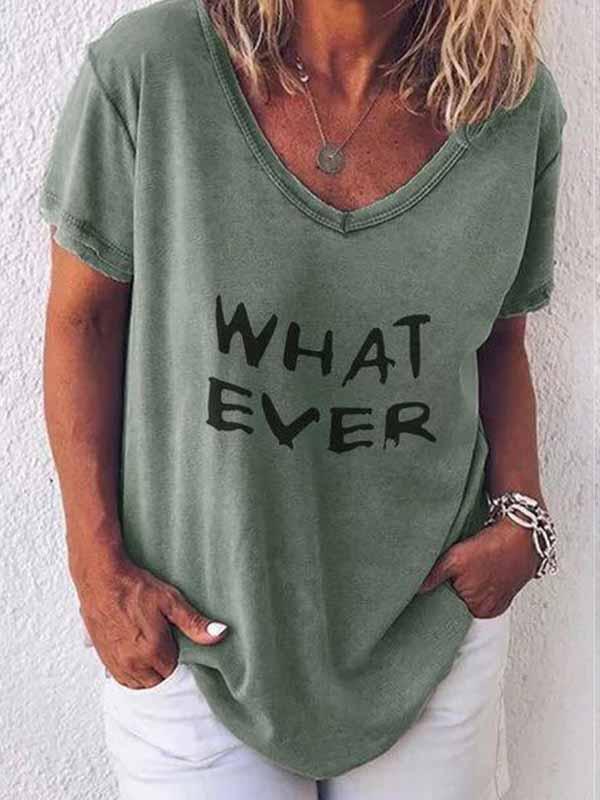 T-shirt graphique imprimé lettres pour femmes