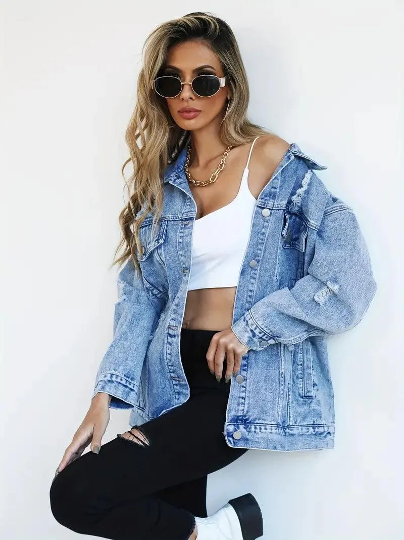 Oversized Denim Jacket Women – Olivia Trendy Jacket
