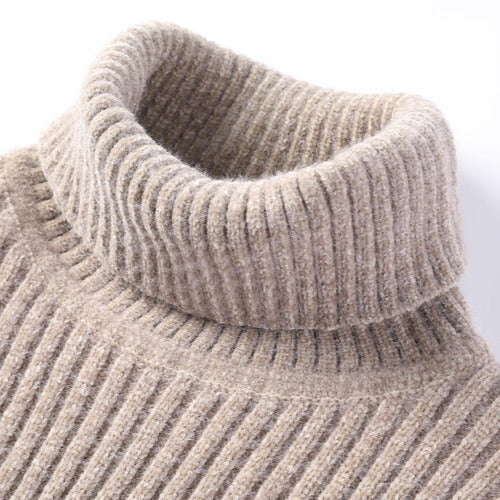 Men's Cozy Ribbed Turtleneck Sweater - Classic Fit