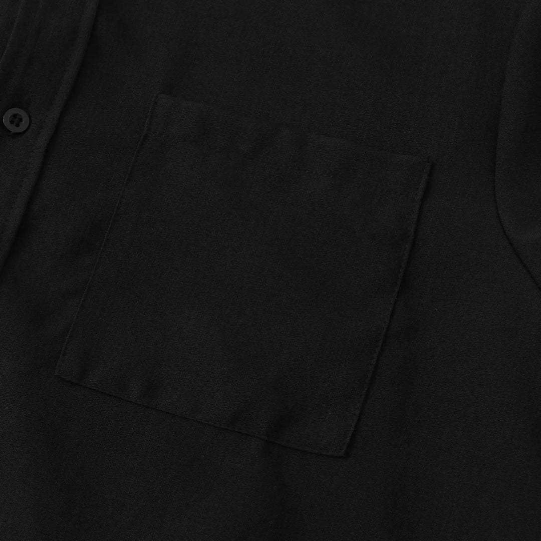 Lightweight Cotton Linen Short Sleeve Shirt Mandarin Collar-MODAUTLET