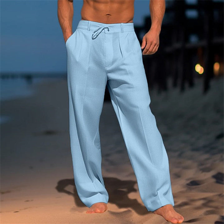 Men's Wide-Leg Casual Drawstring Pants with Pockets-MODAUTLET