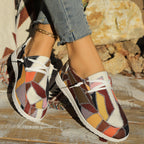 Women's Stylish Plaid Canvas Sneakers