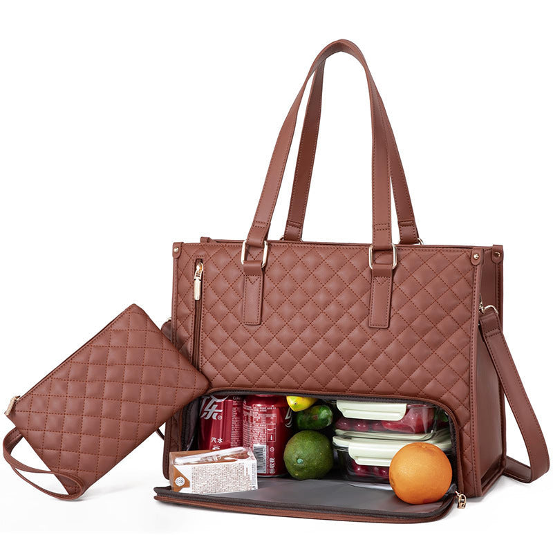 2 In 1 Lunch Tote Bag For Work And Laptop Insulated Carrier-MODAUTLET