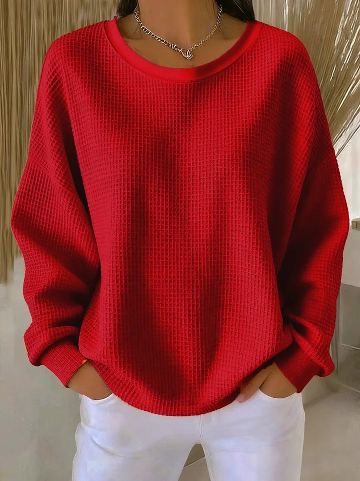 Womens Relaxed Comfort Sweater Red