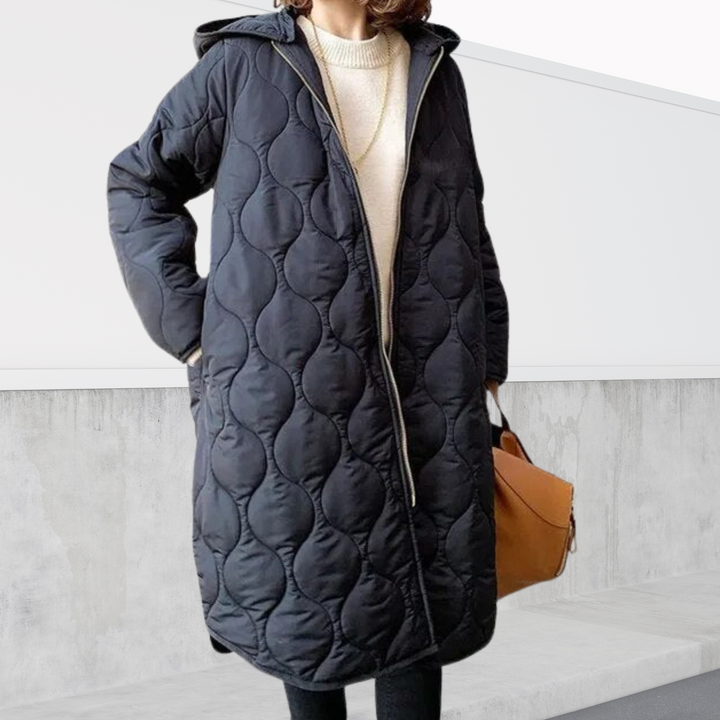 Women's Long Puffer Zip-Up Coat