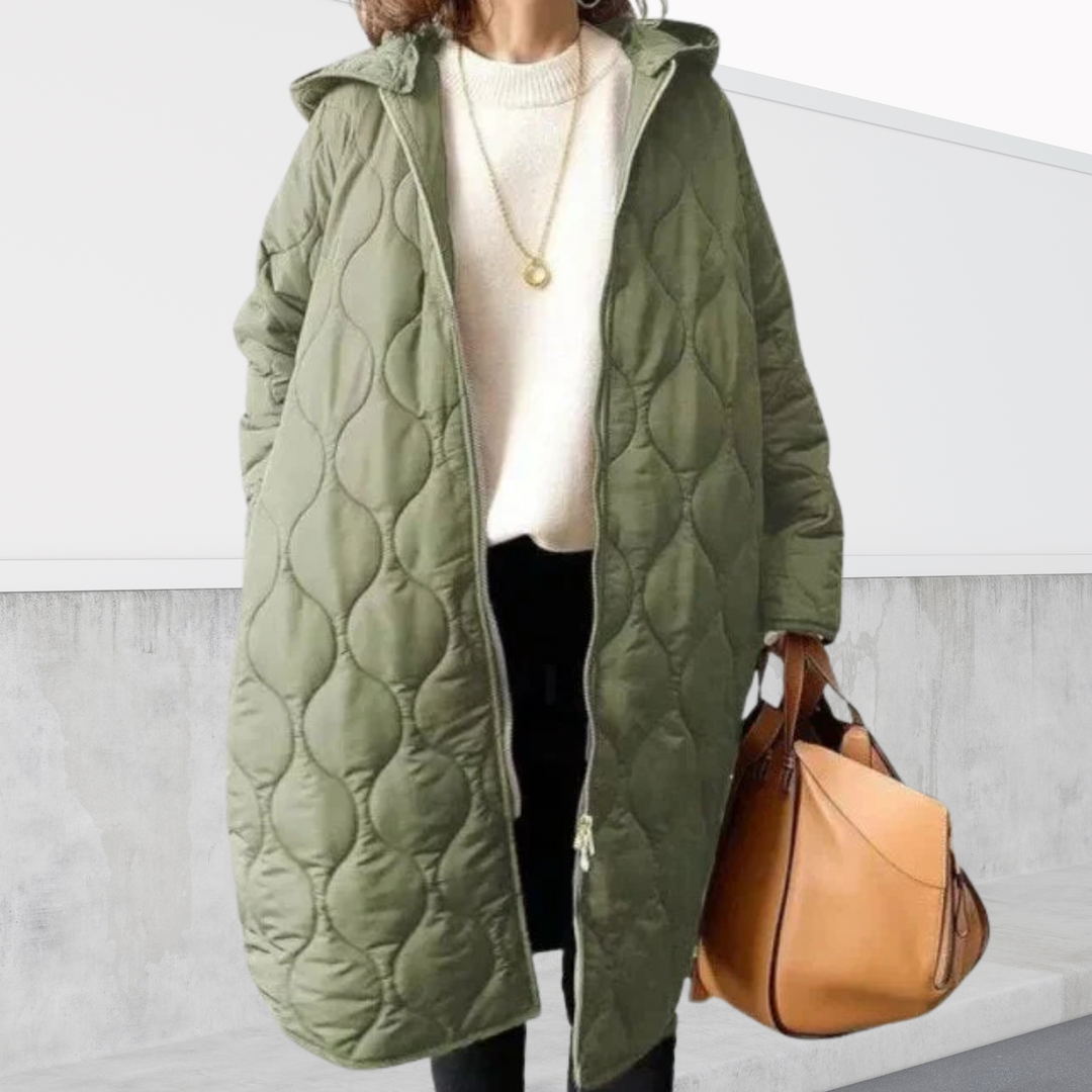 Women's Long Puffer Zip-Up Coat