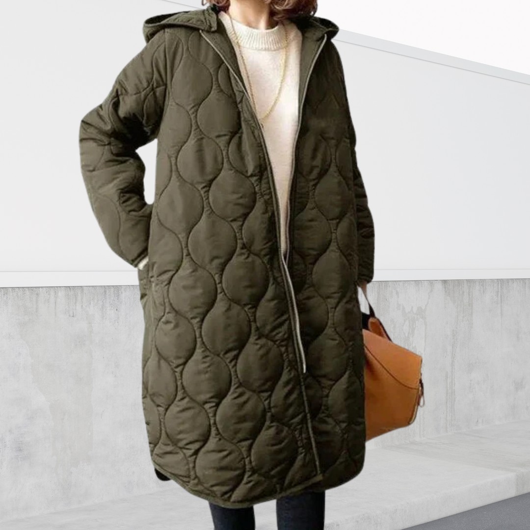 Women's Long Puffer Zip-Up Coat