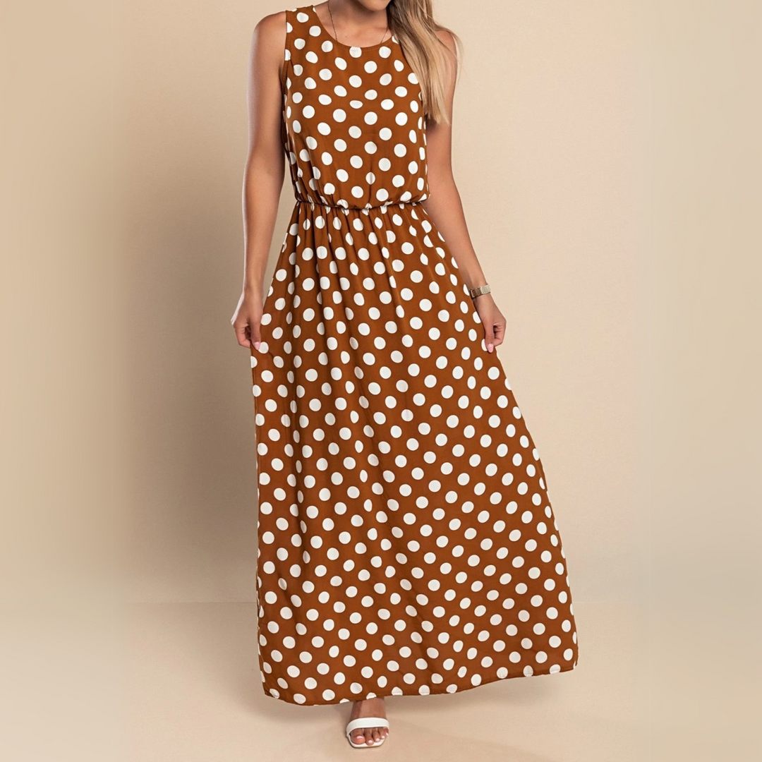 Abito lungo a pois da donna