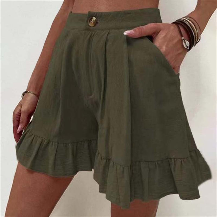 Women's Breezy Ruffle Hem Shorts-MODAUTLET