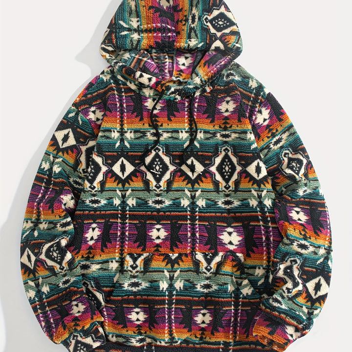 Men's Patterned Plush Hoodie
