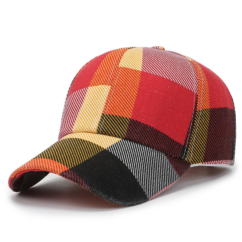 Outdoor Plaid Print Baseball Hat for Men and Women