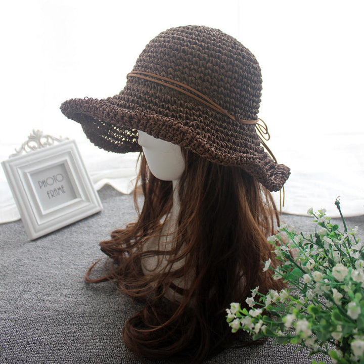 Foldable Straw Hat for Sun Protection - Ideal Beach Travel Accessory