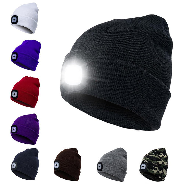 LED-Strickmütze mit Leuchtlicht – Batteriebetriebene gestrickte Beanie
