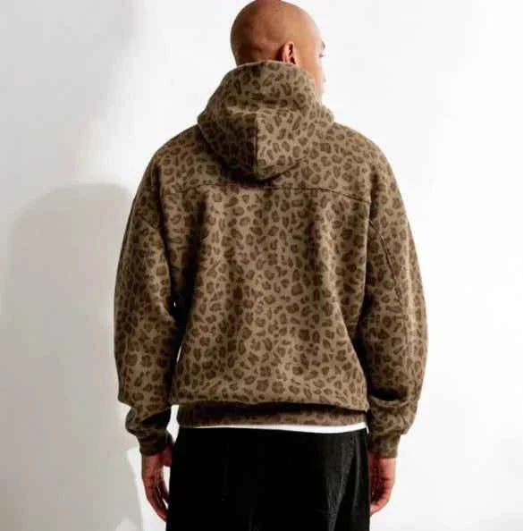 Leopard Print Hoodie For Unisex Casual Streetwear Style