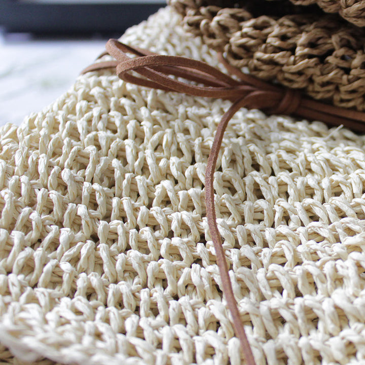 Foldable Straw Hat for Sun Protection - Ideal Beach Travel Accessory