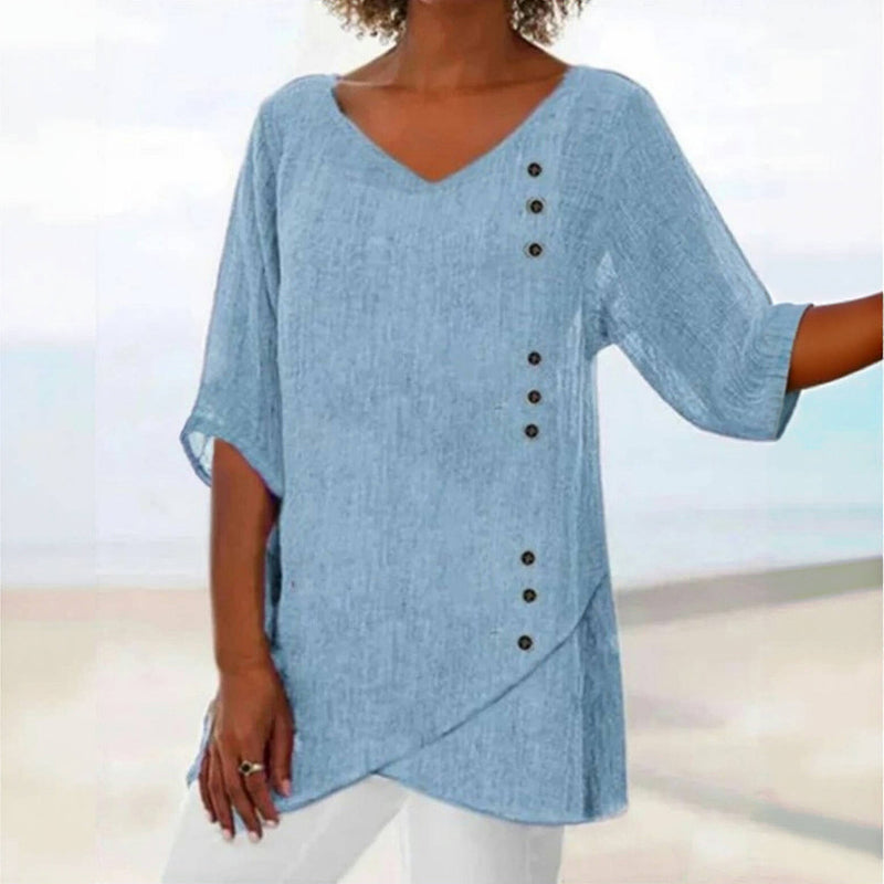 Women's Everyday Chic Tunic Blouse Blue