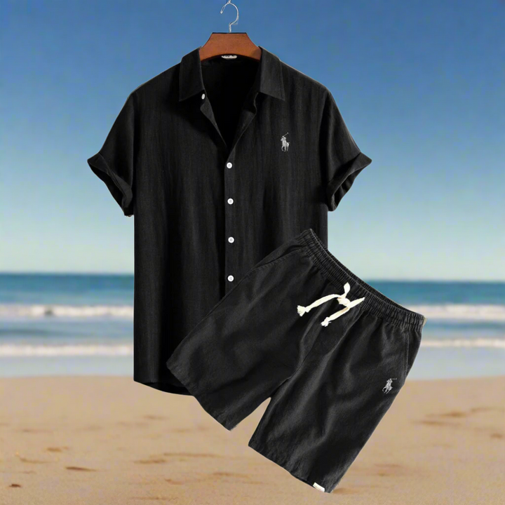 Linen Shirt and Shorts Set for Relaxed Vacation Outfit-MODAUTLET