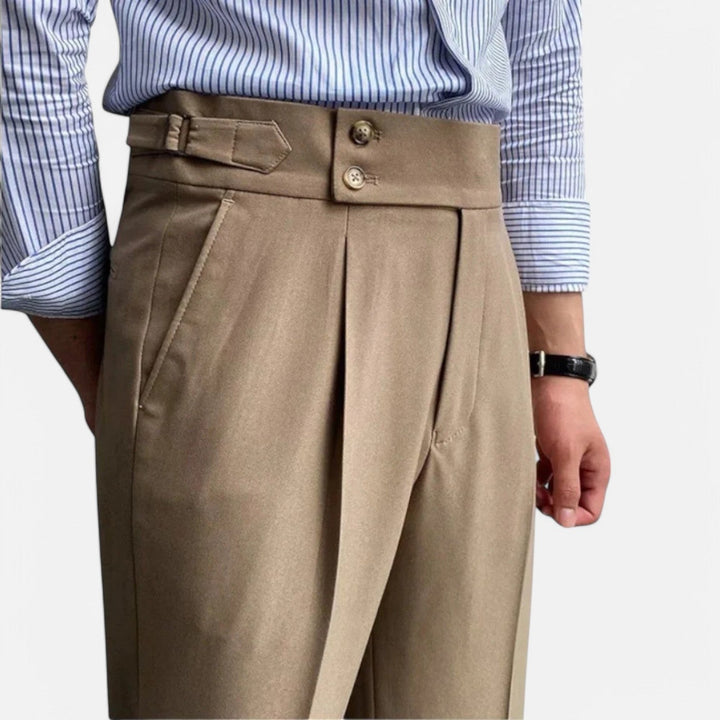 Men's Tailored High-Rise Trousers-MODAUTLET