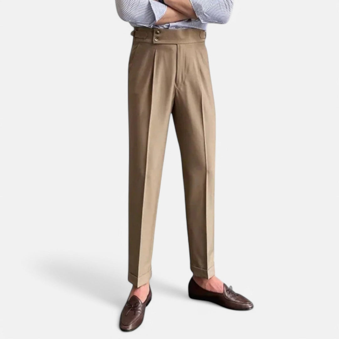 Men's Tailored High-Rise Trousers-MODAUTLET