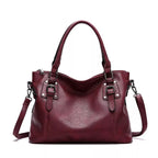 Leather Shoulder Bag Elegant Premium Leather Purse Everyday Wine
