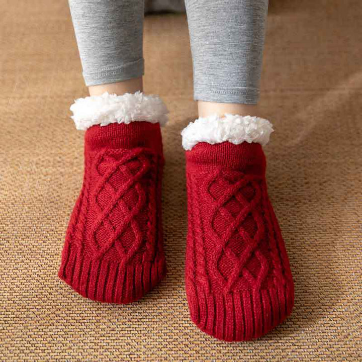 Cozy Non-Slip Plush Knitted Floor Socks for Women - Warm Winter Home Essentials-MODAUTLET