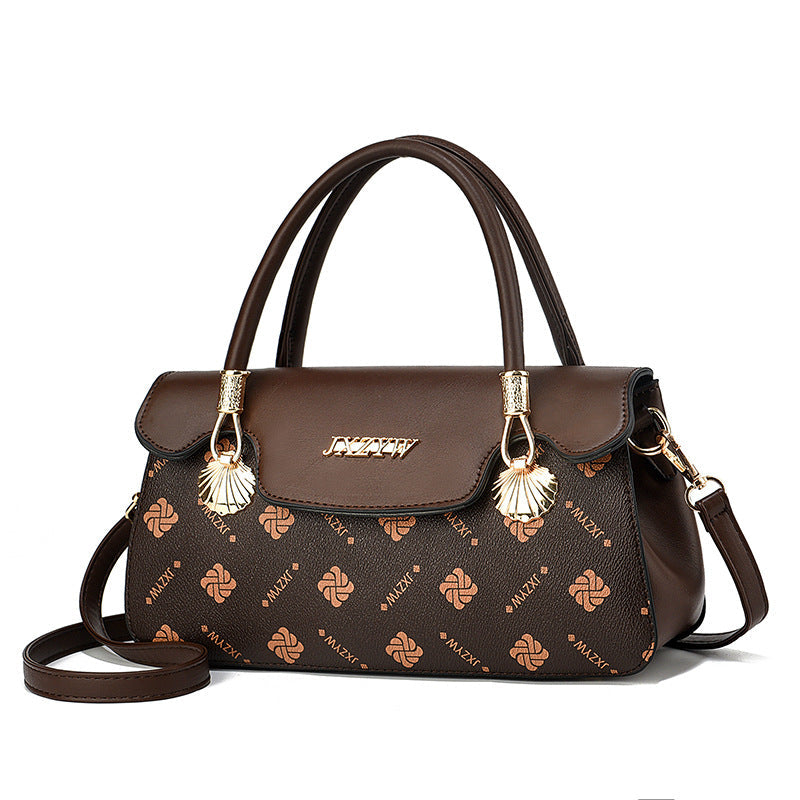 Vintage-Inspired Letter Print Women's Crossbody Handbag-MODAUTLET