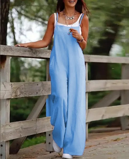Willow | Women's Linen Wide Leg Jumpsuit for Effortless Style