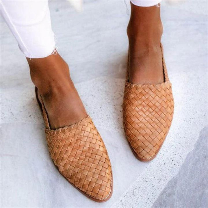 Donna | Women's Elegant Woven Vegan Leather Ballerinas