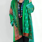 Women's Oversized Cotton Cardigan with Front Pocket Green