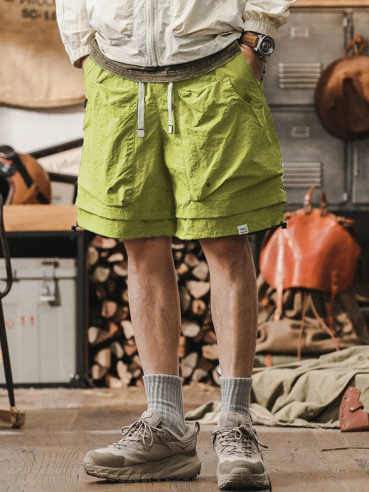 Hurtigtørrende udendørs cargoshorts til mænd – dobbeltlagsdesign