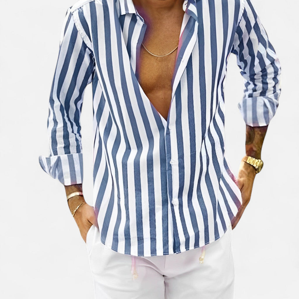 The Vittorio Striped Summer Shirt Blue