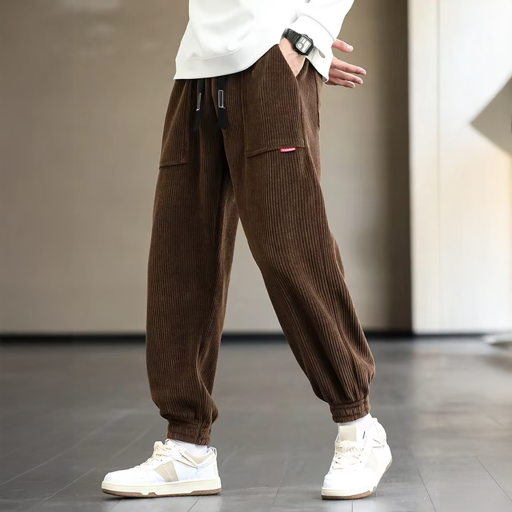 Men's Relaxed Fit Corduroy Joggers - Streetwear Lounge Essentials-MODAUTLET