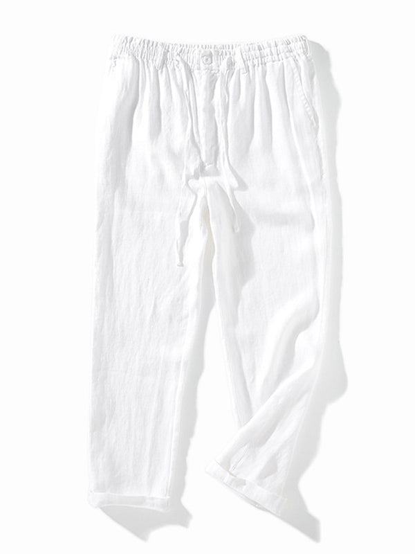 Men's Lightweight Linen Drawstring Pants