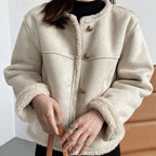 Sherpa Edge Jacket - Premium Comfort and Style Ivory White