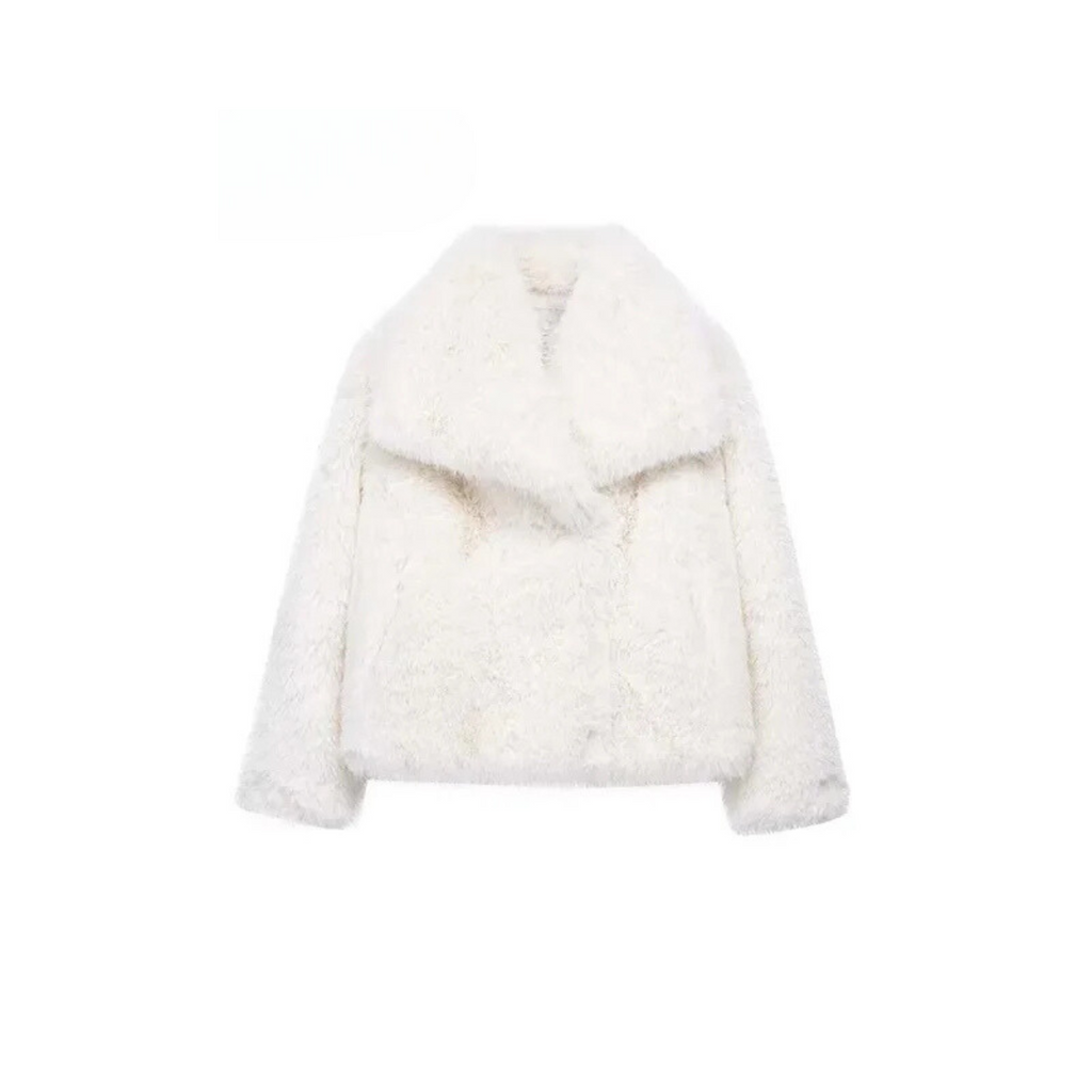 Faux Fur Jacket for Women White