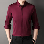 Edward | Premium Stretch-Fit Shirt Bordeaux