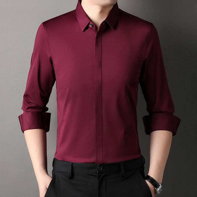 Edward | Premium Stretch-Fit Shirt Bordeaux