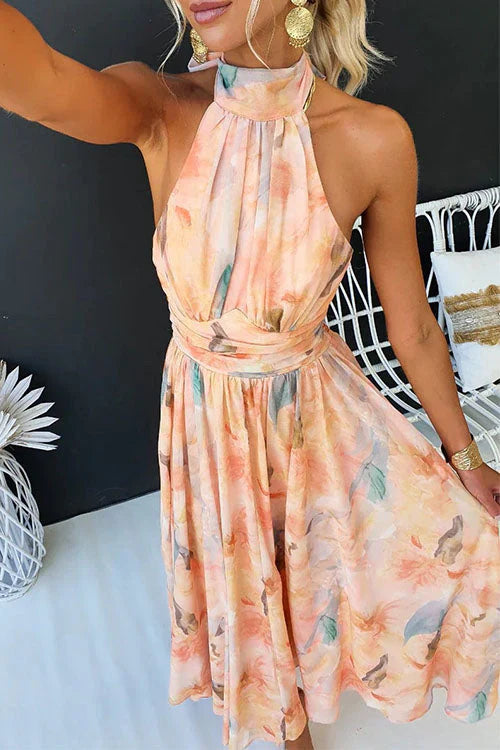 Poppy | Women's Floral Maxi Dress with Halter Neck for Summer