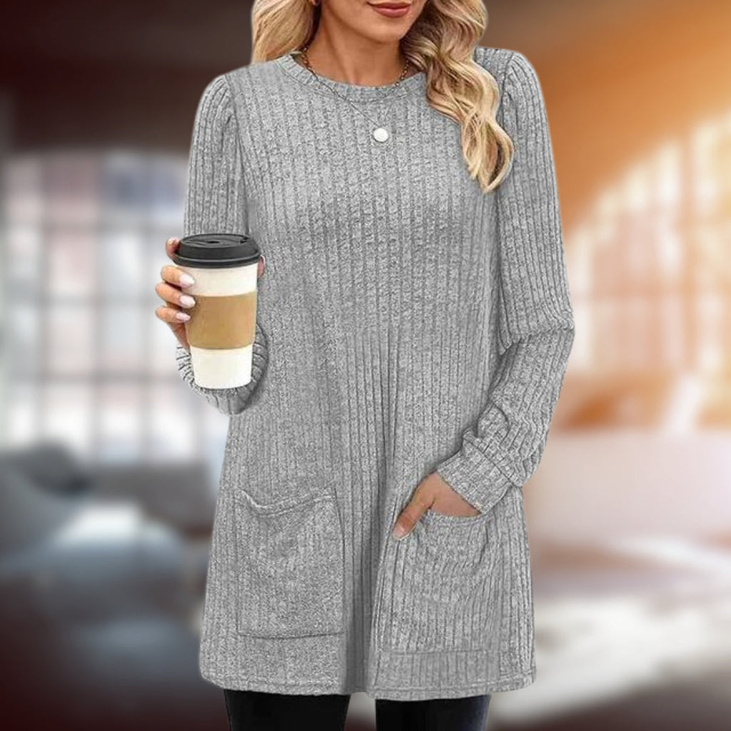 Chic Elegant Pullover Gray