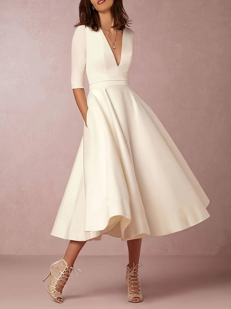 Daisy | Women's Flared Midi Dress for Wedding Guests