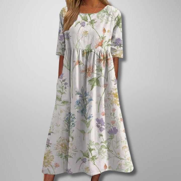 Robe midi fleurie décontractée pour femme