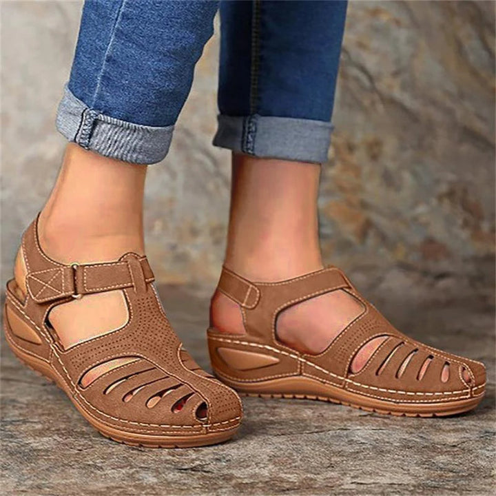 Women's Vintage Orthopedic PU Leather Sandals for Summer-MODAUTLET