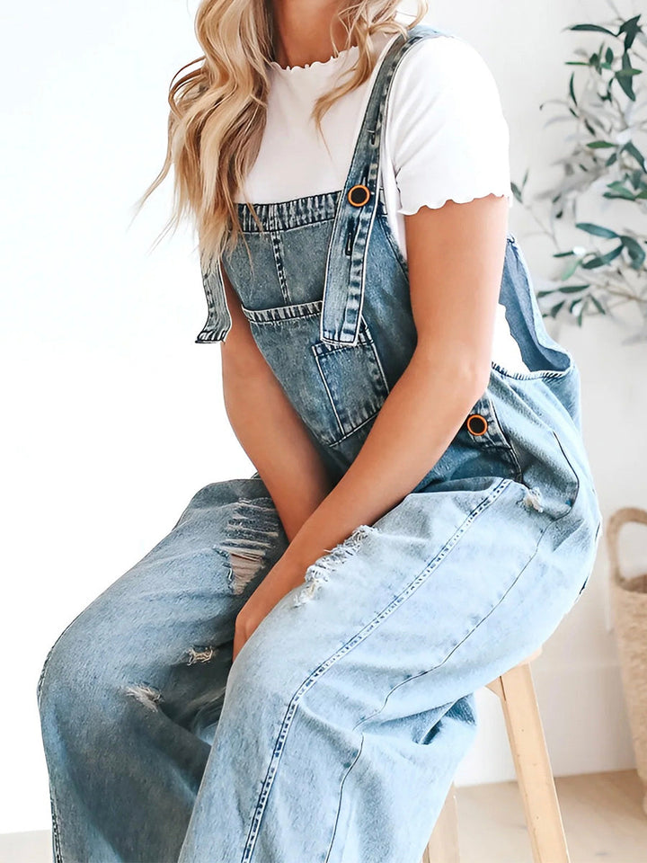 Riley | Løse, slitte denim-smekker for kvinner